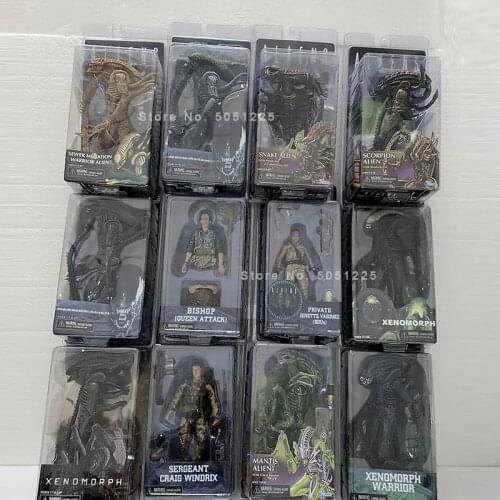 Alien Figure Scorpion Snake Mantis Gorilla Queen Face Dog Sewer Sergeant Warrior Aliens Stalker Predator Xenomorph Figure Toy