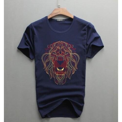 Embroidery Mens Designer T Shirt Mens Summer New T-Shirt Cotton Embroidery Fashion High Quality Tops Tees
