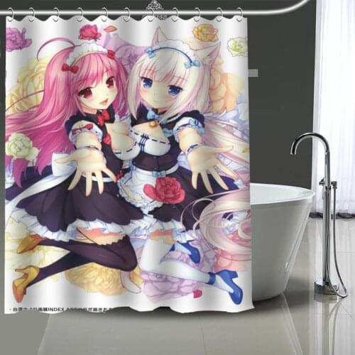 Hot Sale NEKOPARA Custom Pattern Polyester Bath Curtain Waterproof Shower Curtains DIY Bath Screen Printed Curtain For Bathroom