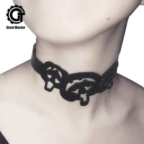Gothic Collar Necklace Black Belt Necklace Clothing Accessory Choker necklace