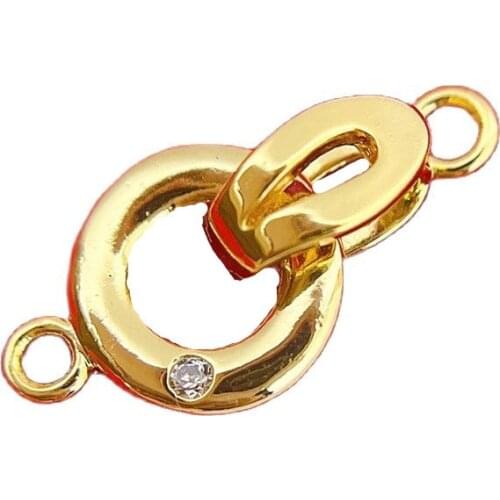 Plated 18-Karat Gold Cupronickel Hook Clasps Buckle of Beads Chain Connector Jewelry Findings Fit Bracelet Necklace Making