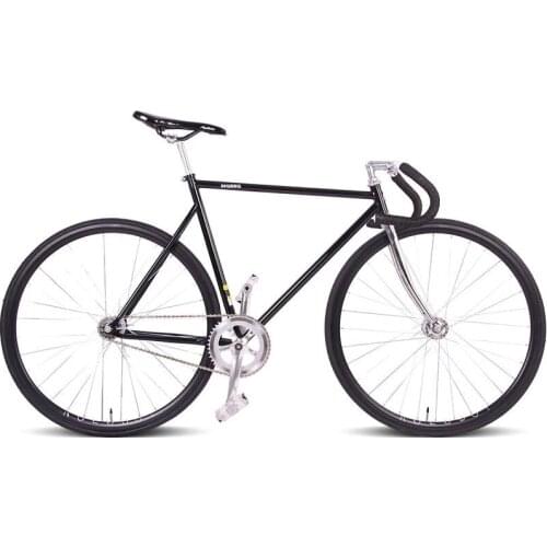 Dead Fly Fixed Gear Racing Bicycle Retro Electroplated Bend Handlebar Aluminum Alloy Stem 700C 23C Wheelset Olive Chain 54cm