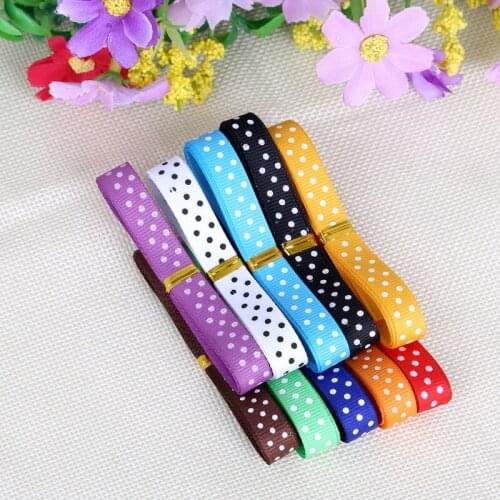 10Yard Dot Printed Grosgrain Ribbon Ramdon Mixed Color Party Home Wedding Decoration Gift Wrapping Christmas Supplier