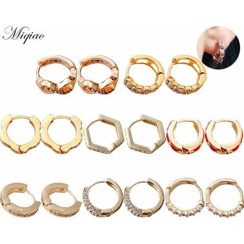 Miqiao 2pcs Fashionable Cute Small Fresh Flashing Diamond Circle Ear Buckle Body Piercing Jewelry