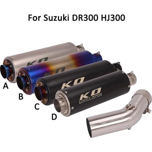 Modified Exhaust System For Suzuki DR300 HJ300 Escape 51mm Muffler Pipe End Tip Slip-On Link Pipe Middle Connect Tube Motorcycle