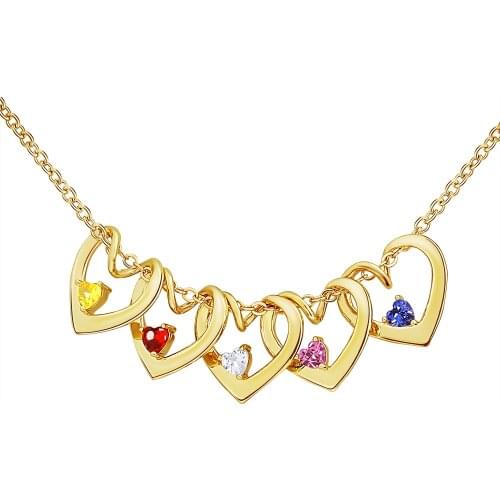 MYLONGINGCHARM Custom Names heart Necklace with birthstone family name necklace Best Jewelry Gift for Mom Mothers day gift