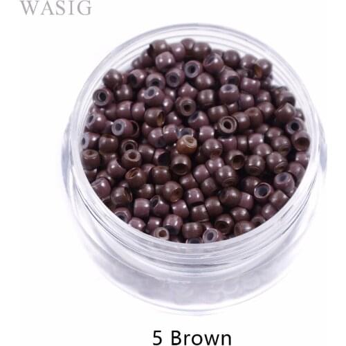 1000Pcs 3.0mm Silicone Nano Rings for Nano Rings Tip Hair Extensions Tools 5# Brown Color