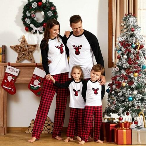 2021 New Family Christmas Pajamas Mom Deer Tops Blouse Pants Family Pajamas Sleepwear Christmas Outfits Set pijama Baby Romper
