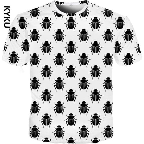KYKU New Insect Printed Men tshirt Fashion Male/Female Short Sleeve T shirt Casual Holiday Top Tees for Men Plus Size