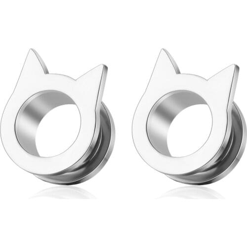 New Arrival Stainless steel Bat Ear Gauges Tunnels Earrings Plugs Stretcher Factory Wholesales Piercing Body