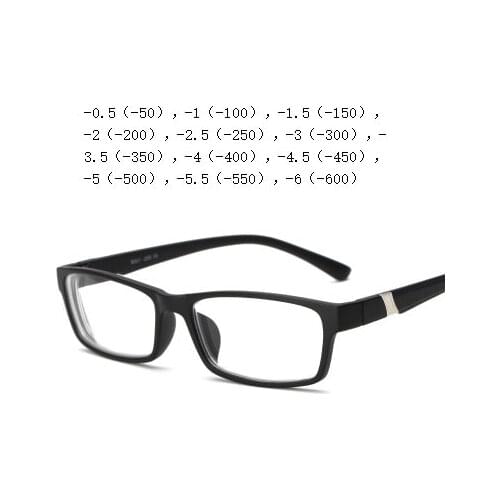 New Mens and Womens Myopia Glasses 100- 600 Degrees Full Frame Fashion Custom Diopter Glasses Clear Lens