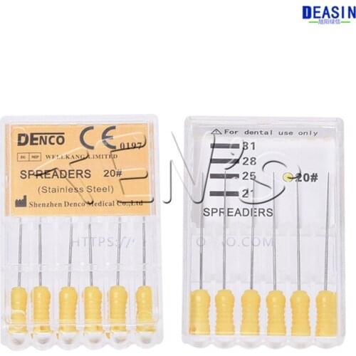 Teeth whitening 6 pcs dental Spreaders root canal endo files dental hand files stainless steel finger spreader