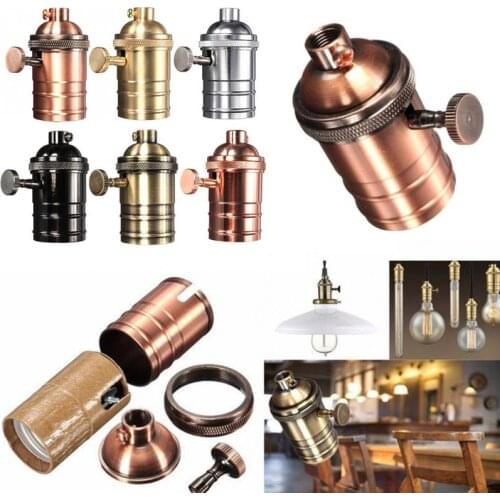 E26/E27 Light Socket Bulb Holder Antique Copper Retro Lamp Light Brass Pendant Fittings Lampholders Fixture Vintage Lamp Socket