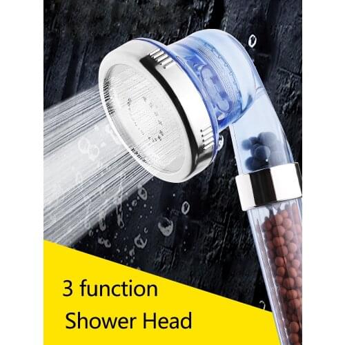 Adjustable Bathroom Shower Head Filter 3 Function Stone Stream Handheld Shower Head Rainfall Multi function Massage Shower Head