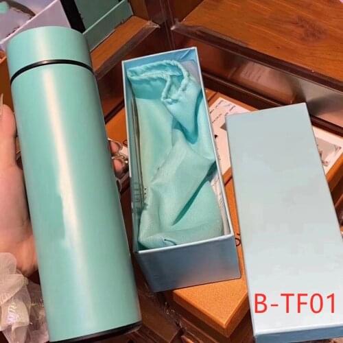 400ML Luxury Brand Lovely Blue Smart Travel Vacuum Flasks, Portable Thermos Bottle,Stainless Steel Cup