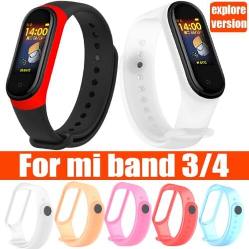 Explore version For xiaomi Mi Band 3/4 NFC Wrist Strap Silicone Wristband Bracelet Mi4 Accessories For Mi band 4 colorful Strap