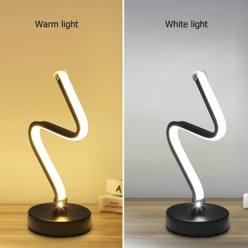 Nordic LED Spiral Shaped Light Curved Acrylic Table Lamp LED Lighting Bedroom Modern Decoration