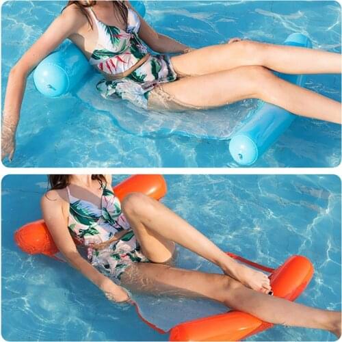 Foldable Water Hammock Swimming Pool Inflatable Outdoor Air Mattress Summer Beach Lounger Back Floating Chair Sleeping Bed Beach