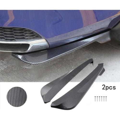 2pcs Car Rear Bumper Universal Rear Trunk Lip Spoiler Anti-crash Diffuser Lip Wrap Angle Splitter Protector Automobile Parts
