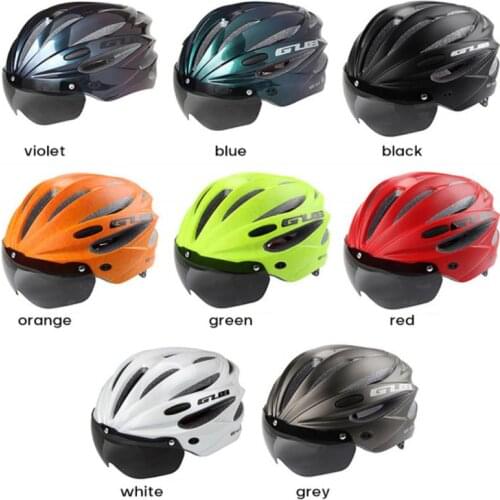Unisex Bicycle Helmet With Visor Magnetic Goggles MTB Road Bike Cycling Helmet ​With Grey Lenses Integrally-molded Equipmet