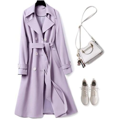 WLWFYWLT Women's Double Breasted Trench Coats