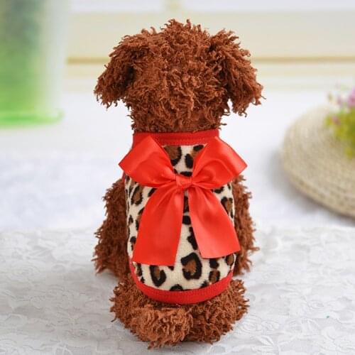 Winter Warm Pet Clothing For Small Dogs Soft Coral Leopard Vest Puppy Coat Leopard Chihuahua Costume Dog Accessories
