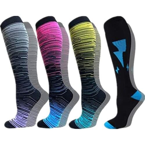 1 Pair New Arrival Antifatigue Unisex Compression Socks Medical Varicose Veins Leg Relief Pain Knee High Stockings