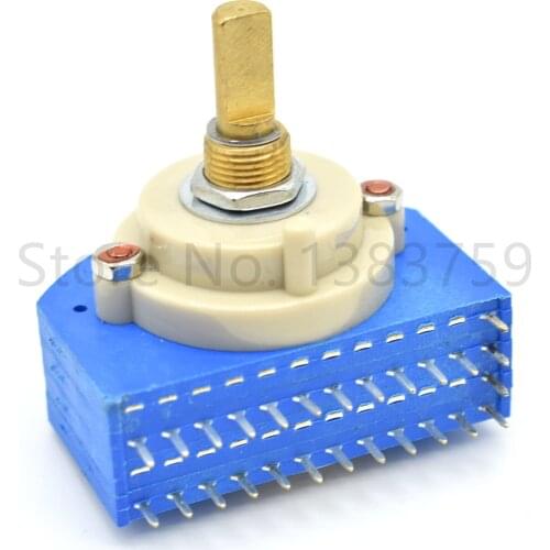 1 Piece Vertical rotary band switch double layer 2 knife 12 gear position rotary switch shaft length 20MM