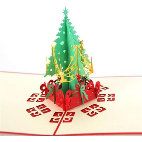 100pcs Merry Christmas 3D Pop Up Cards Anniversary Gifts Card Greeting Cards for All Occasion High-quality postcard