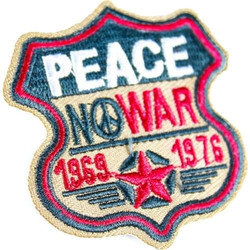 2Pcs Peace Letter No War Patches Vietnam War Keepsake Embroidery Applique Iron on Stars Sewing Supplies Embellishments Pentagram