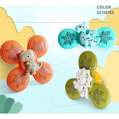 3Pieces Suction Cup Spinner Bath Toy Bathtub Spinning Educational Water Playing Toy Shower Highchair Toy for Infant Baby