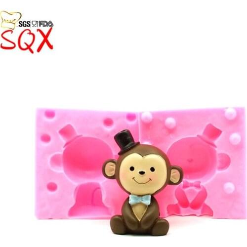 3D Boy Monkey baby shaped baby silicone soap mold chocolate silicone candle mold fondant cake decoration tools SQ1687