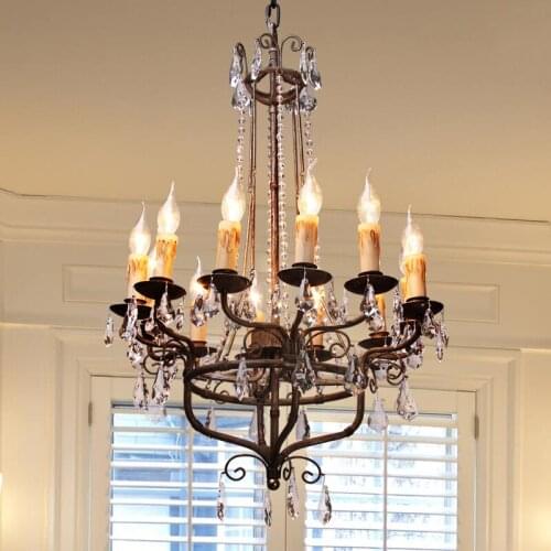 American retro chandelier atmosphere creative personality living room dining room duplex luxury crystal lamp