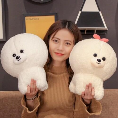 30/40cm Bichon Frise Plush Toy Cute Puppy Soft Stuffed Dog Simulation Pet Kawaii Fluffy Baby Doll Birthday Gift For Children