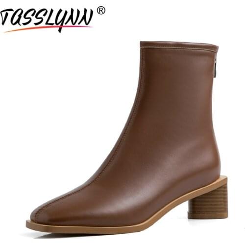 TASSLYNN Autumn Winter Ankle Boots for Women Zipper Elastic Suede Woman Short Boots Plush Warm Lady Shoes High Heels Women Boots