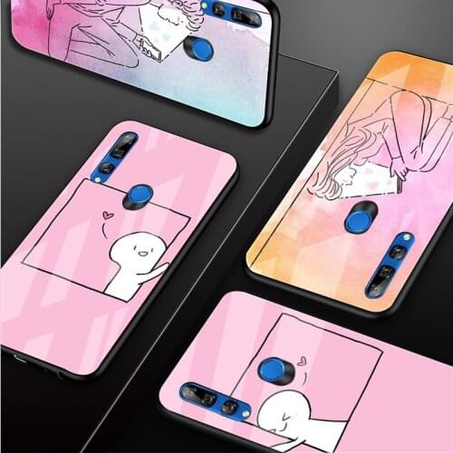 Couple pictures Tempered Glass Phone Case For Huawei honor 8X 9 10i 20i 20Lite 20Pro 30 Pro Cover Shell
