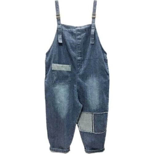 Womens Blue Jeans Jumpsuit Denim Overalls Women Casual Oversized Baggy Ladies Pockets Pants Denim Straps Rompers