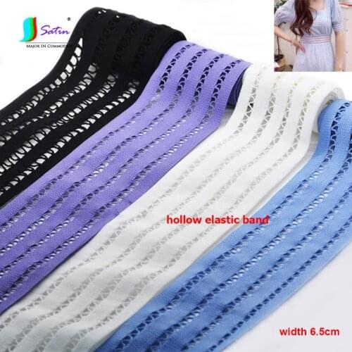 Width 70mm Skirt Wedding Dress Waist Sew Decoraiton Hollow Soft White Black Blue Purple Breathable Soft Mesh Elastic Band