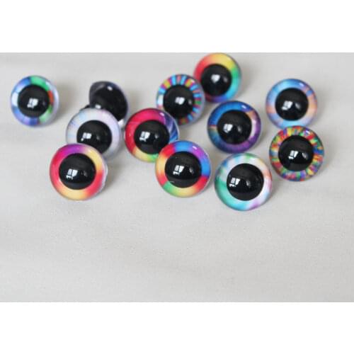 100PCS-22MM--50MM RAINBOW COLOR round toy safety eyes +washer for plush doll findings-size STYLE option--R12