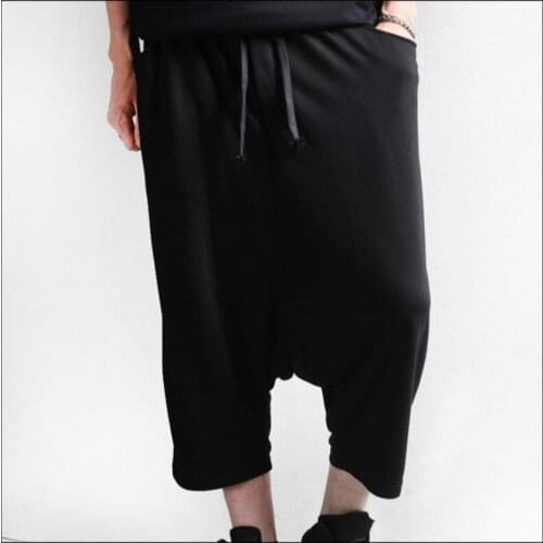 M-4xl Mens Summer Thin Section Harem Pants Eight Points Pants Korean Version Tide Big Crotch Pants Loose Cross-pants Costumes
