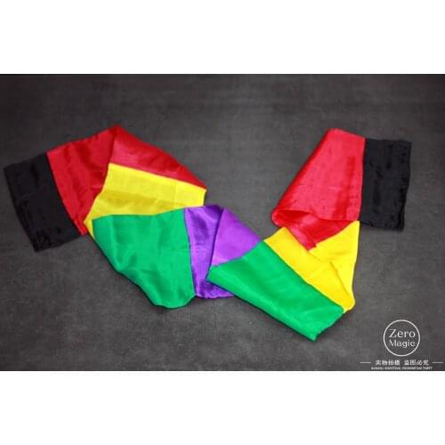 Change Color Scarf Magic tricks,gimmicks,Black To Rainbow Silk Streame Magic Tricks magia Props Funny stage Close Up Magie Toys