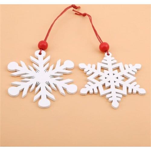 Fashion Snowflake Christmas Wooden Pendant DIY Christmas Children Gift Christmas Tree Party Decorations