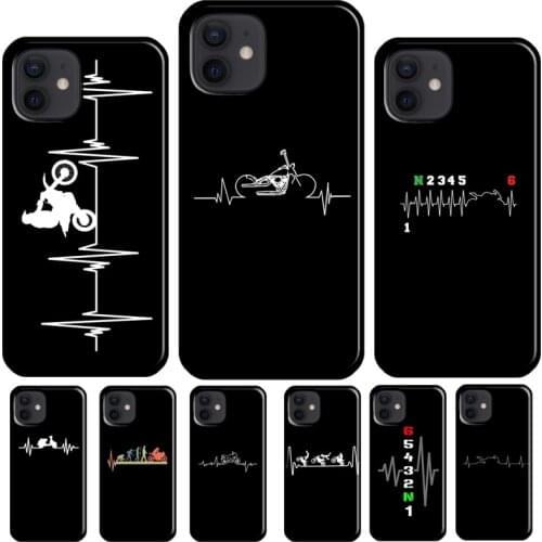Motorcycle Heartbeat Cover For iPhone 12 Pro Max 12 Mini 7 8 Plus X XR XS Max SE 2020 11 Pro Max Phone Case