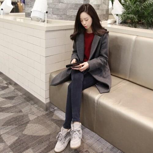 New 2020 Women Coat Winter Autumn Wool Coat Fashion Long Woolen Blend Coat Female Overcoat Jacket WC045