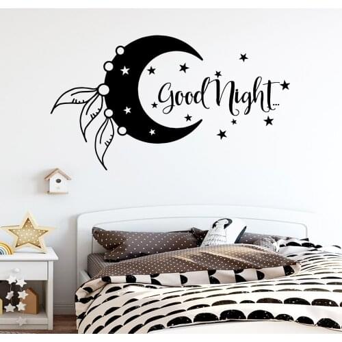 New Design Phrase Good Night Wall Stickers For Babys Rooms Vinyl Mural Bedroom Art Decal Wallpaper vinilos frases