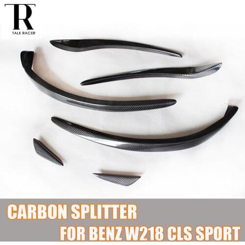 W218 Carbon Fiber Front Bumper Side Canards Splitter Spoiler for Benz W218 CLS260 CLS320 CLS350 CLS500 Sport Bumper 2014 2015