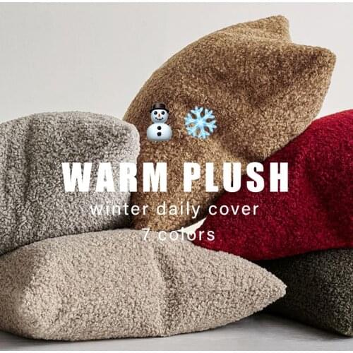 Plush Pillow Cover Cozy Faux Fur Cushion Cover For Sofa Living Room Car 45*45 Decorative Pillows Nordic Home Decor Pillowcase