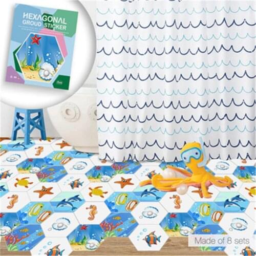 Underwater World Starfish Tortoise Wall Mural DIY Adhesive Waterproof Floor Sticker Kindergarten Kids Room Bedroom Decor Decals