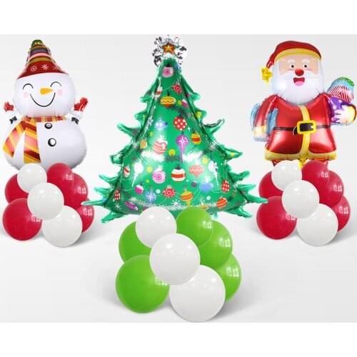 Christmas Day New Year Party Latex Balloon Santa Claus Christmas Tree Elk Merry Christmas Holiday Room Decoration Balloons Gift