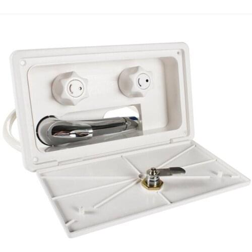 RV ship exterior shower room shower box hot and cold switch shower nozzle with metal hose modification